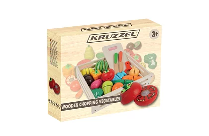 Jucărie din lemn – tăierea legumelor cu accesorii - 34 de piese