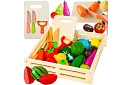 Jucărie din lemn – tăierea legumelor cu accesorii - 34 de piese