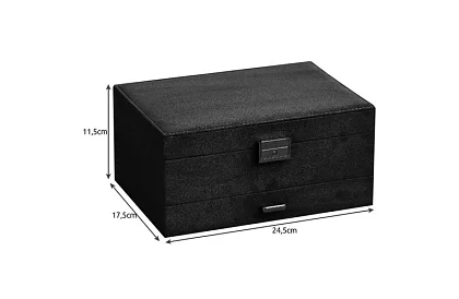 Cutie elegantă din piele întoarsă - neagră