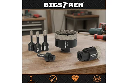 Burghiu de găurit cu diamant M14 6–68 mm - set de 7 piese + adaptor