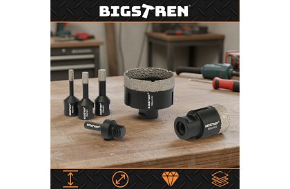 Burghiu de găurit cu diamant M14 6–68 mm - set de 7 piese + adaptor