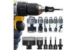 Burghiu de găurit cu diamant M14 6–68 mm - set de 7 piese + adaptor