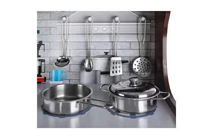 Bucătărie de lemn pentru copii XL cu accesorii - maro