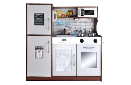 Bucătărie de lemn pentru copii XL cu accesorii - maro