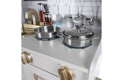 Bucătărie din lemn pentru copii XL cu accesorii – albă