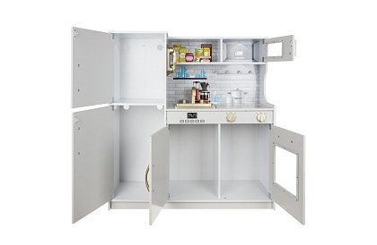 Bucătărie din lemn pentru copii XL cu accesorii – albă