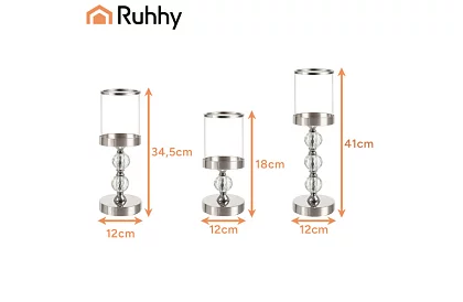 Set de 3 suporturi pentru lumânări – Glamour