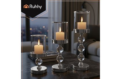 Set de 3 suporturi pentru lumânări – Glamour