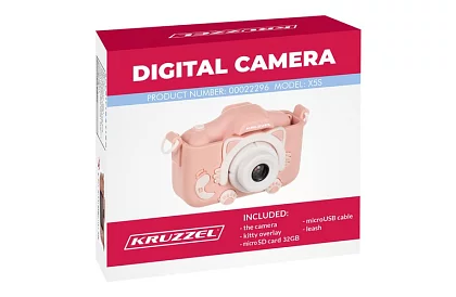 Cameră digitală pentru copii cu card de 32GB - rozie