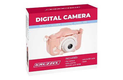 Cameră digitală pentru copii cu card de 32GB - rozie