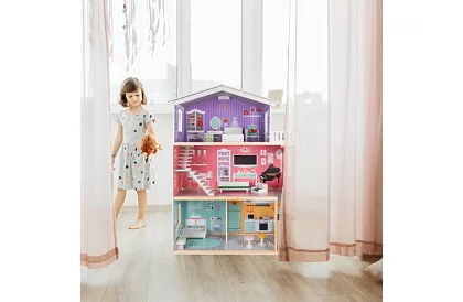 Casă de păpuși mare 114 cm - cu lift