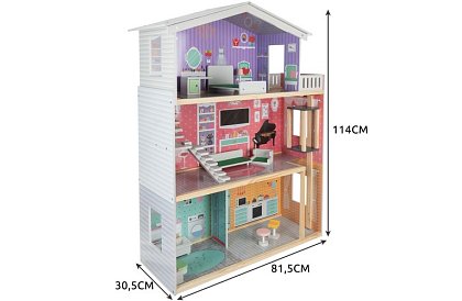 Casă de păpuși mare 114 cm - cu lift