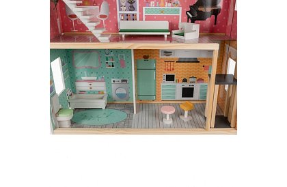 Casă de păpuși mare 114 cm - cu lift