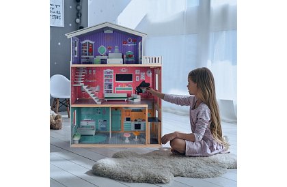 Casă de păpuși mare 114 cm - cu lift