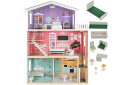 Casă de păpuși mare 114 cm - cu lift