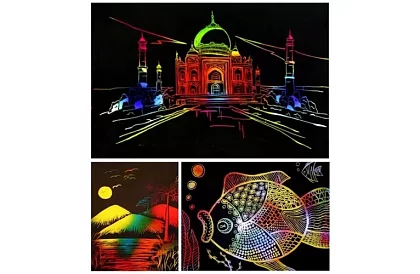 Caiet de zgâriere cu stilou din lemn - scratch note