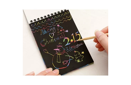 Caiet de zgâriere cu stilou din lemn - scratch note