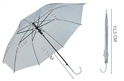 Umbrelă transparentă automată - diametru 93 cm