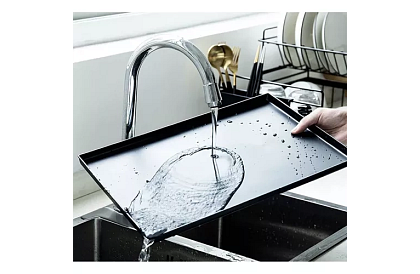 Raft de vase - negru - cu două etaje