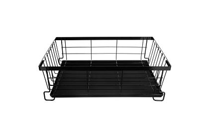 Raft de vase - negru - cu două etaje