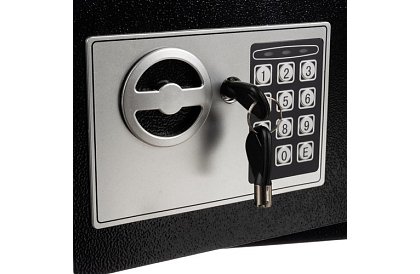 Seif electronic cu cheie și lacăt cu cod - depozit sigur pentru bunuri de valoare