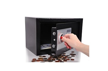 Seif electronic cu cheie și lacăt cu cod - depozit sigur pentru bunuri de valoare