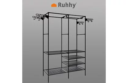 Dublu suport pentru haine XXL - 173 x 36 x 108 cm