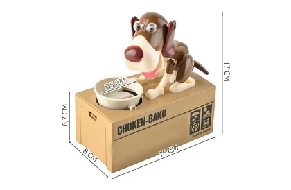 Cutie pentru monede – Câine flămând - maro