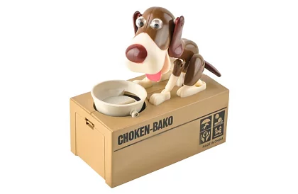 Cutie pentru monede – Câine flămând - maro