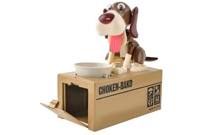 Cutie pentru monede – Câine flămând - maro