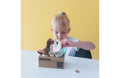 Cutie pentru monede – Câine flămând - maro