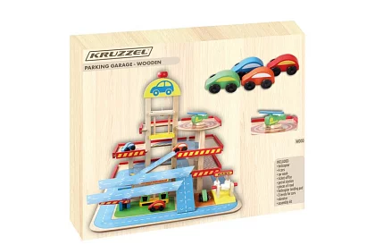 Parcare din lemn – garaj pentru copii