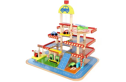 Parcare din lemn – garaj pentru copii