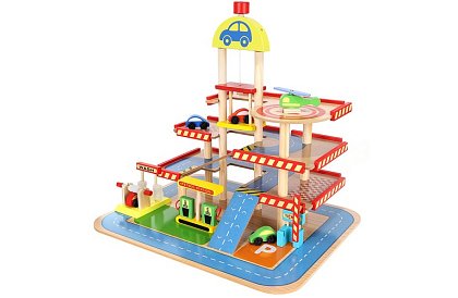 Parcare din lemn – garaj pentru copii