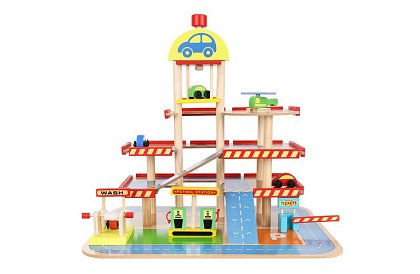 Parcare din lemn – garaj pentru copii