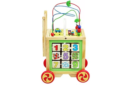 Cubul educațional și educativ din lemn pentru copii