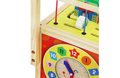 Cubul educațional și educativ din lemn pentru copii