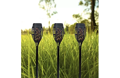 Lanterne de grădină – Torțe solare cu efect de flacără dansantă - 4 bucăți