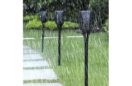 Lanterne de grădină – Torțe solare cu efect de flacără dansantă - 4 bucăți