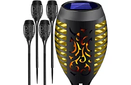 Lanterne de grădină – Torțe solare cu efect de flacără dansantă - 4 bucăți