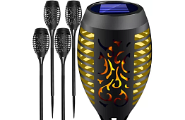 Lanterne de grădină – Torțe solare cu efect de flacără dansantă - 4 bucăți