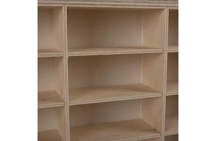 Raft din lemn - organizator pentru mașinuțe - 54 compartimente