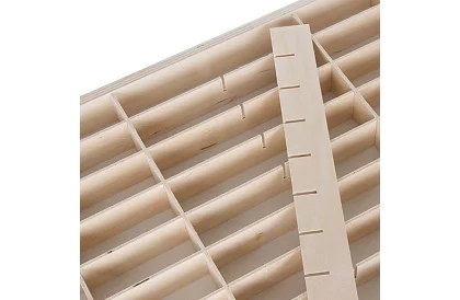 Raft din lemn - organizator pentru mașinuțe - 54 compartimente