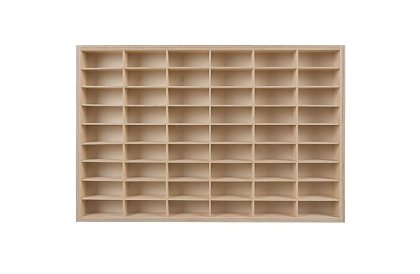 Raft din lemn - organizator pentru mașinuțe - 54 compartimente