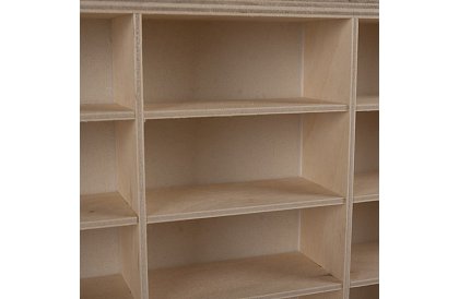 Raft din lemn - organizator pentru mașinuțe - 54 compartimente