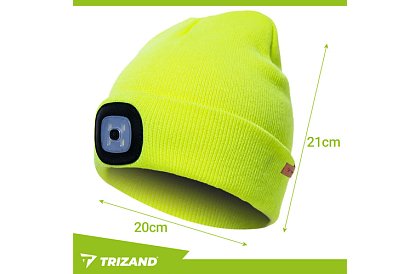 Căciulă de iarnă cu două straturi și lanternă LED – galbenă