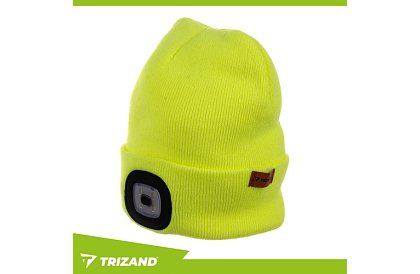 Căciulă de iarnă cu două straturi și lanternă LED – galbenă