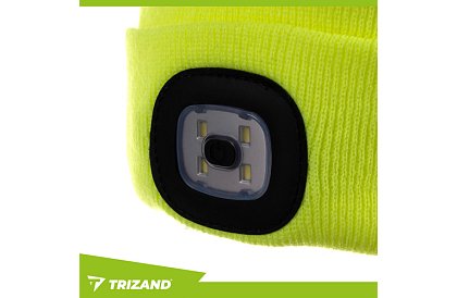 Căciulă de iarnă cu două straturi și lanternă LED – galbenă