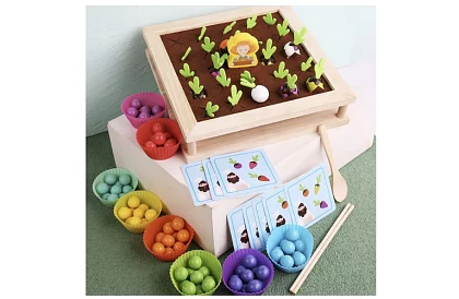 Joc de lemn 2în1 – fermă