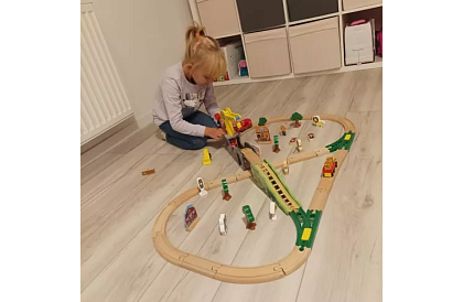 Calea ferată din lemn - cale ferată pentru trenulețe 3,2 m